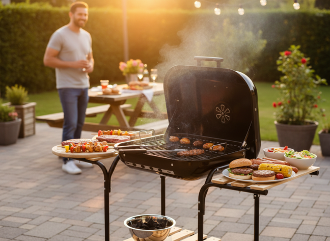 Americký gril s policami