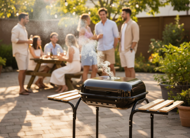 Americký gril s policami