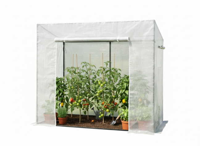 Praktický záhradný fóliovník na pestovanie, 200 x 77 x 168/146 cm