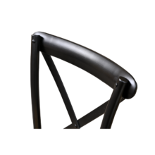 Drevená svadobná stolička CROSS-BACK WOOD RATTAN – čierna