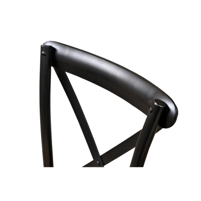 Drevená svadobná stolička CROSS-BACK WOOD RATTAN – čierna