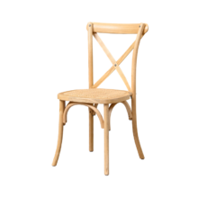 Drevená svadobná stolička CROSS-BACK WOOD RATTAN – prírodná