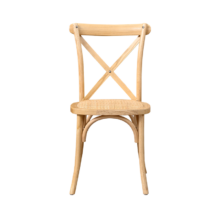 Drevená svadobná stolička CROSS-BACK WOOD RATTAN – prírodná