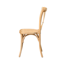 Drevená svadobná stolička CROSS-BACK WOOD RATTAN – prírodná