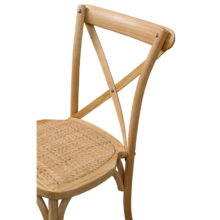 Drevená svadobná stolička CROSS-BACK WOOD RATTAN – prírodná