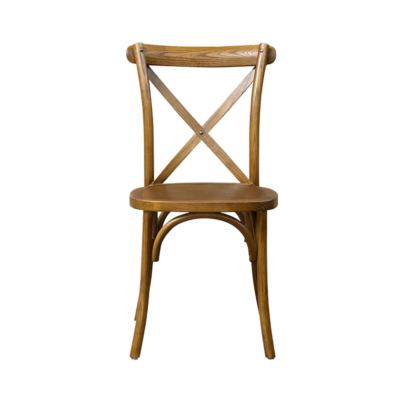 Drevená svadobná stolička CROSS-BACK WOOD – hnedá