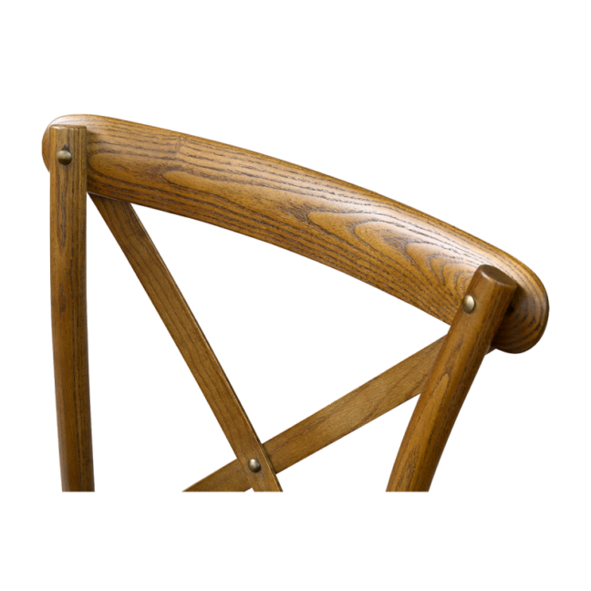 Drevená svadobná stolička CROSS-BACK WOOD – hnedá