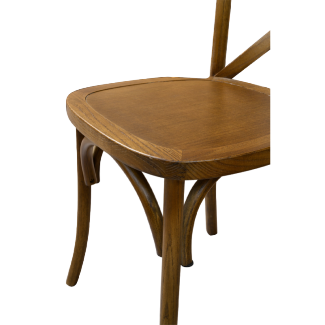 Drevená svadobná stolička CROSS-BACK WOOD – hnedá