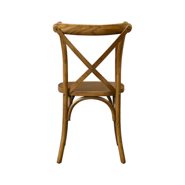 Drevená svadobná stolička CROSS-BACK WOOD – hnedá