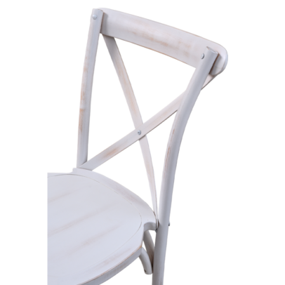 Drevená svadobná stolička CROSS-BACK WOOD – biela