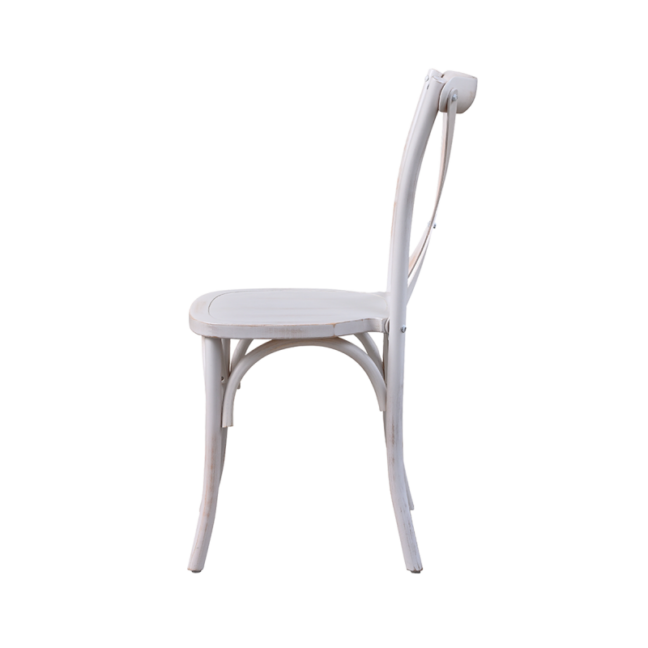 Drevená svadobná stolička CROSS-BACK WOOD – biela