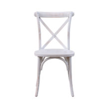 Drevená svadobná stolička CROSS-BACK WOOD – biela