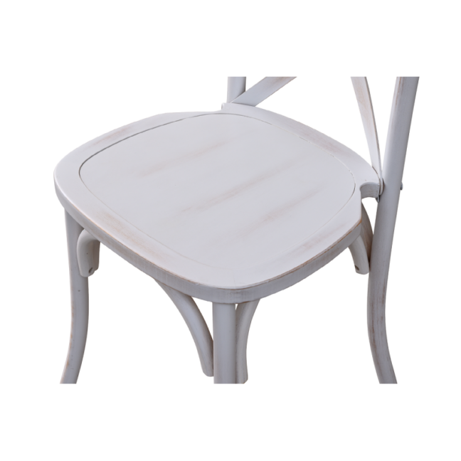 Drevená svadobná stolička CROSS-BACK WOOD – biela