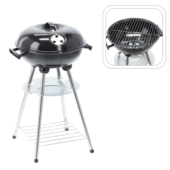 Praktický gril na drevené uhlie, 35×39×63 cm