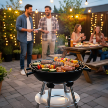 Praktický gril na drevené uhlie, 35×39×63 cm