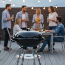 Praktický gril na drevené uhlie, 35×39×63 cm