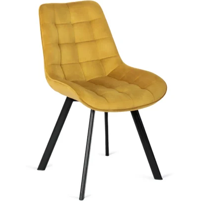 Jedálenská stolička RICK so zamatovým poťahom, horčicová