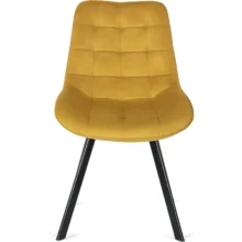 Jedálenská stolička RICK so zamatovým poťahom, horčicová