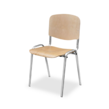 Konferenčná stolička ISO WOOD – prírodná/chrómové nohy