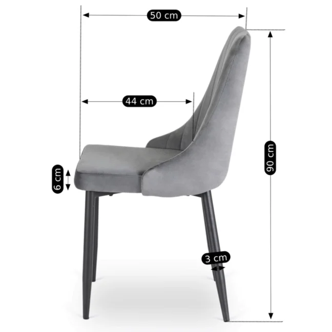 Jedálenská stolička BARI, šedá
