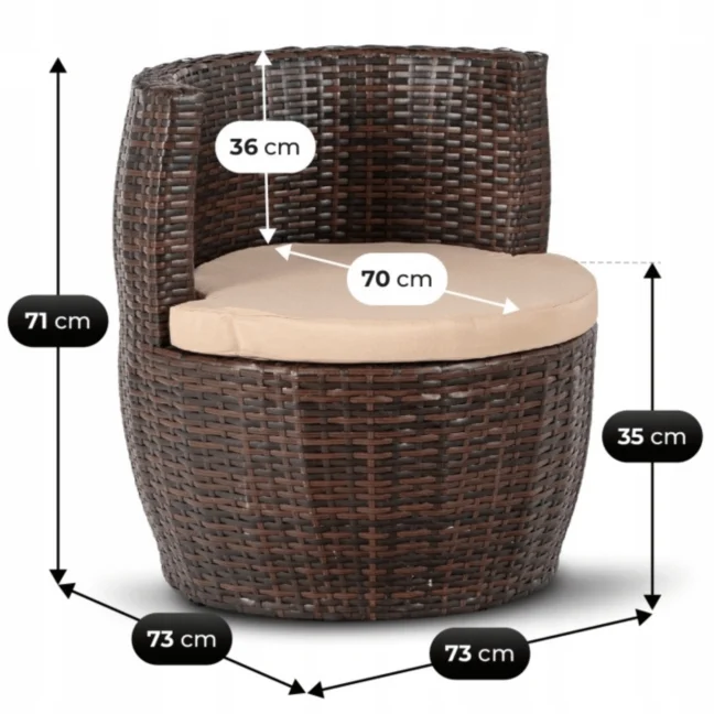 Záhradný nábytok FRIO, hnedý