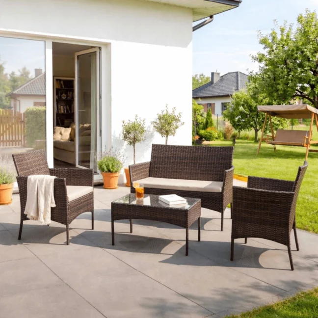 Záhradný set MISSISIPI, hnedá/béžová