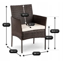 Záhradný set MISSISIPI, hnedá/béžová