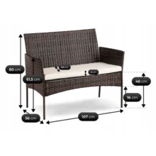 Záhradný set MISSISIPI, hnedá/béžová