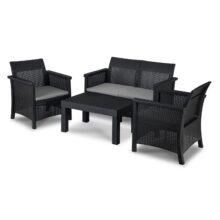 Záhradný set BRENTA, čierna/sivá