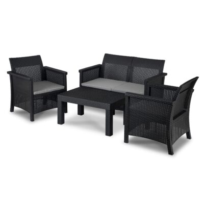 Záhradný set BRENTA, čierna/sivá