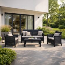 Záhradný set BRENTA, čierna/sivá