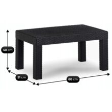 Záhradný set BRENTA, čierna/sivá