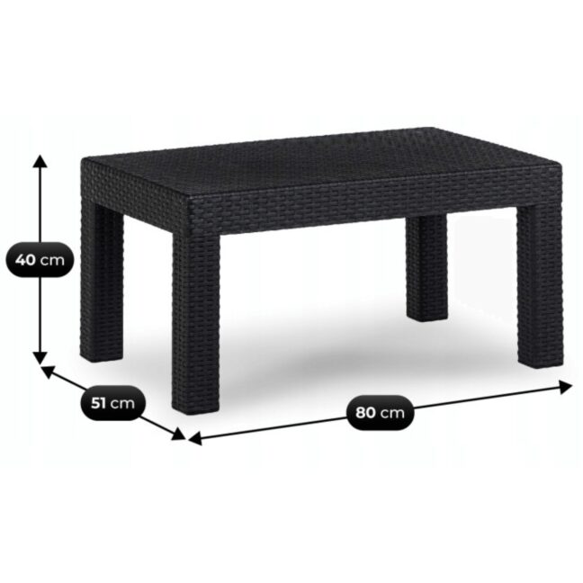 Záhradný set BRENTA, čierna/sivá