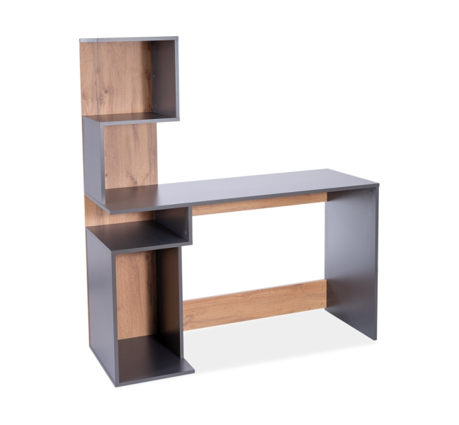 Písací stôl s policovým systémom – dub wotan/antracit