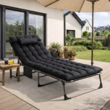 Záhradné ležadlo VENUS, čierna