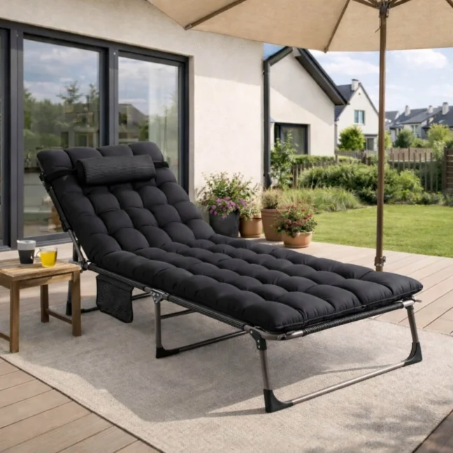 Záhradné ležadlo VENUS, čierna