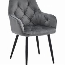 Jedálenská stolička zamatová JORK, tmavosivá