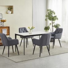 Jedálenská stolička zamatová JORK, tmavosivá