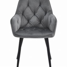 Jedálenská stolička zamatová JORK, tmavosivá