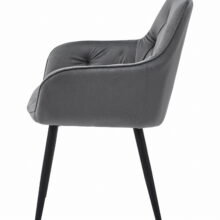 Jedálenská stolička zamatová JORK, tmavosivá