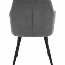 Jedálenská stolička zamatová JORK, tmavosivá