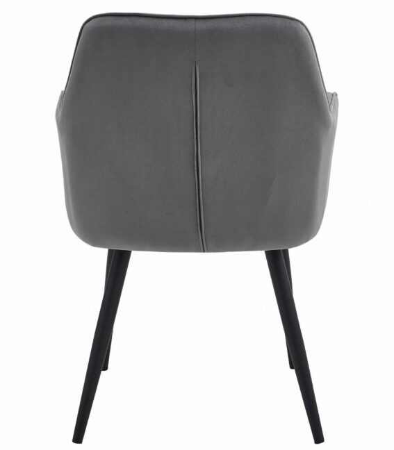 Jedálenská stolička zamatová JORK, tmavosivá