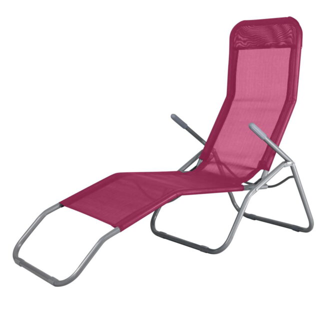 Nicea skladacie záhradné ležadlo, pink