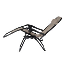 Skladacie záhradné relaxačné kreslo, béžové