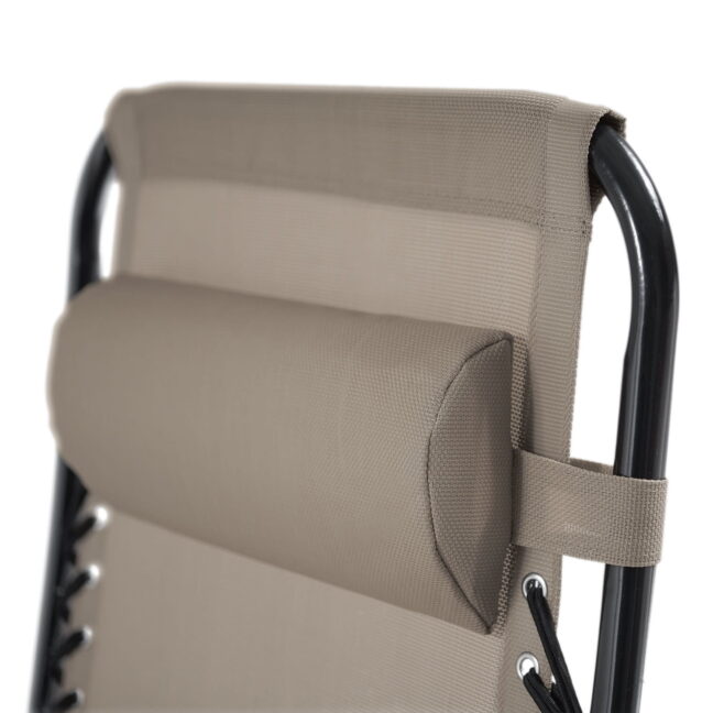 Skladacie záhradné relaxačné kreslo, béžové