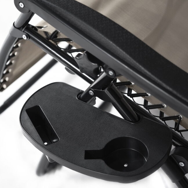 Skladacie záhradné relaxačné kreslo, béžové