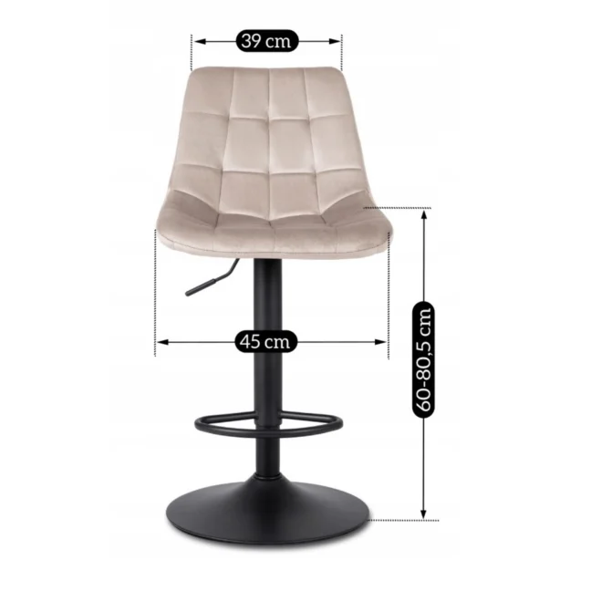 Barová stolička ARCOS béžová zamatová/čierna