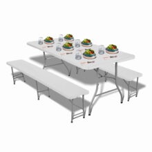 Záhradný cateringový set Party, biela