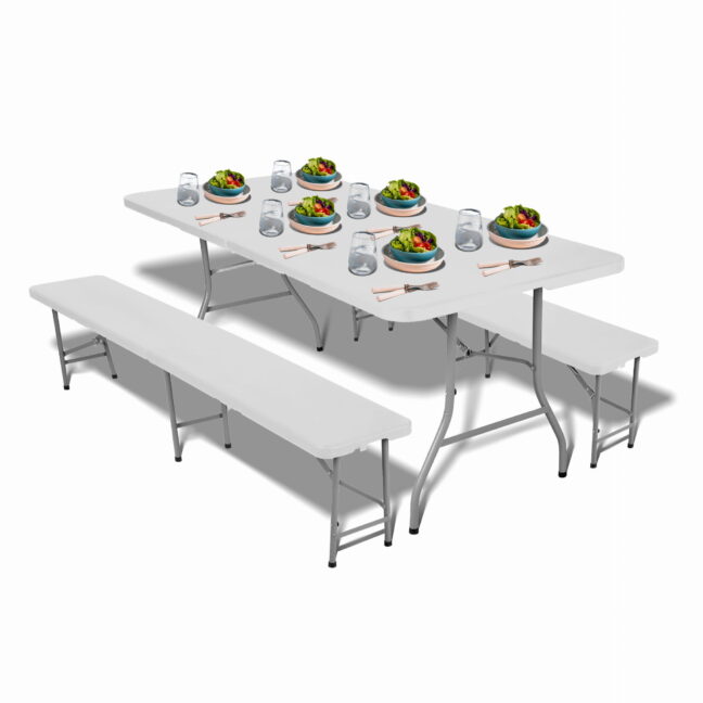 Záhradný cateringový set Party, biela