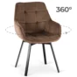 Otočná jedálenská stolička LUNA, hnedá zamatová